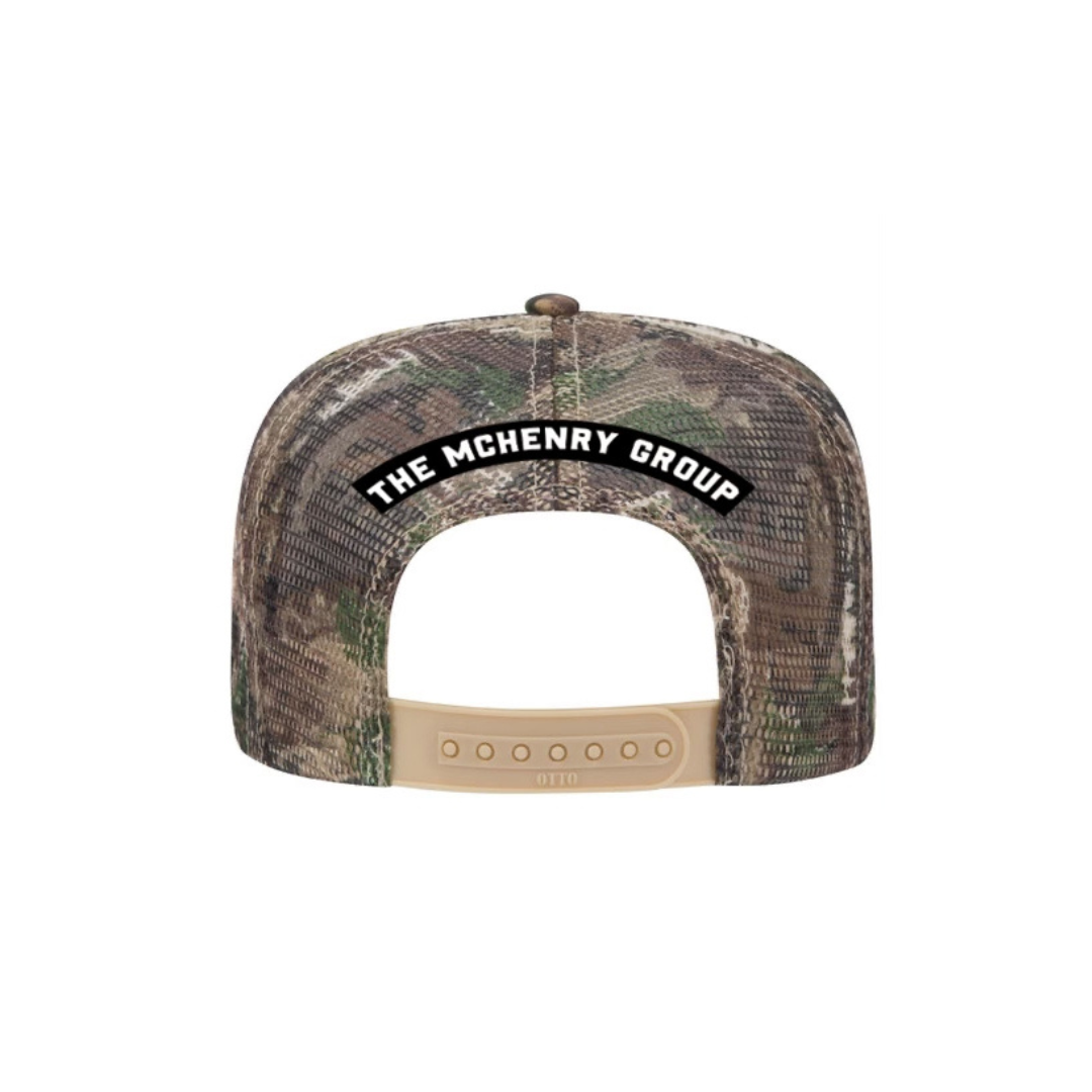 TMG Always Earned Trucker Hat in Hunter Camo
