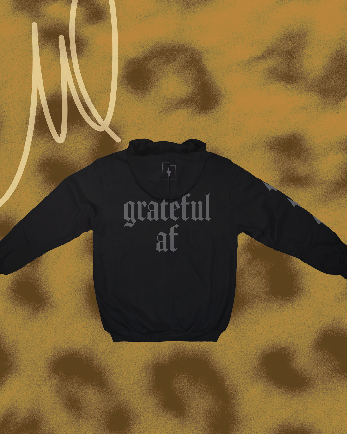 Michael McHenry Grateful AF Autograph Hoodie in Black