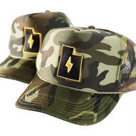 TMG Always Earned Trucker Hat in Camo