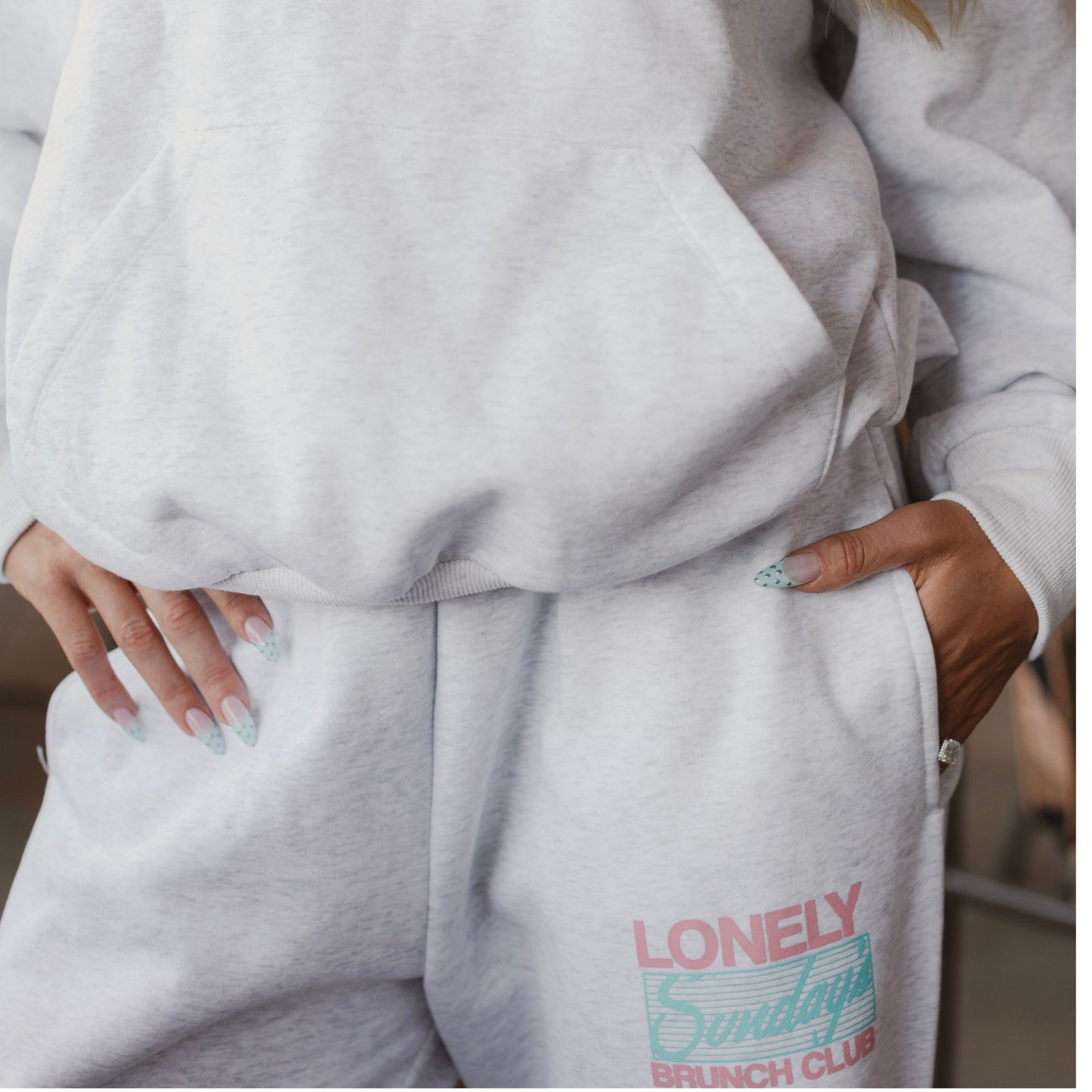 Sunday's Best x Lonely Ghost: All You Need Is Sundays Hoodie Sweats Hat T-shirt Bundle in Heather Grey/White