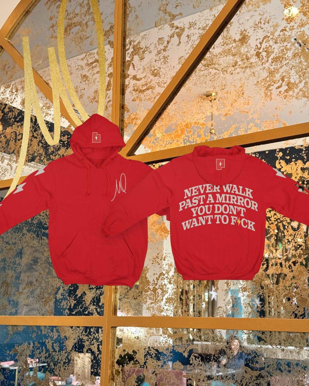 Never Walk Past A Mirror McHenry Autograph Hoodie in Cardinal Red