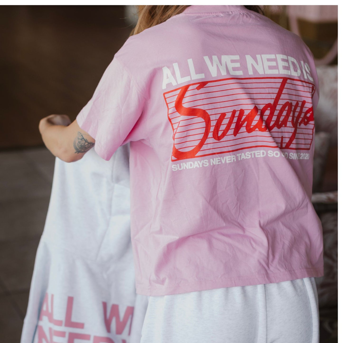 Sunday's Best x Lonely Ghost: All You Need Is Sundays Hoodie Sweats Hat T-shirt Bundle in Cupid Pink