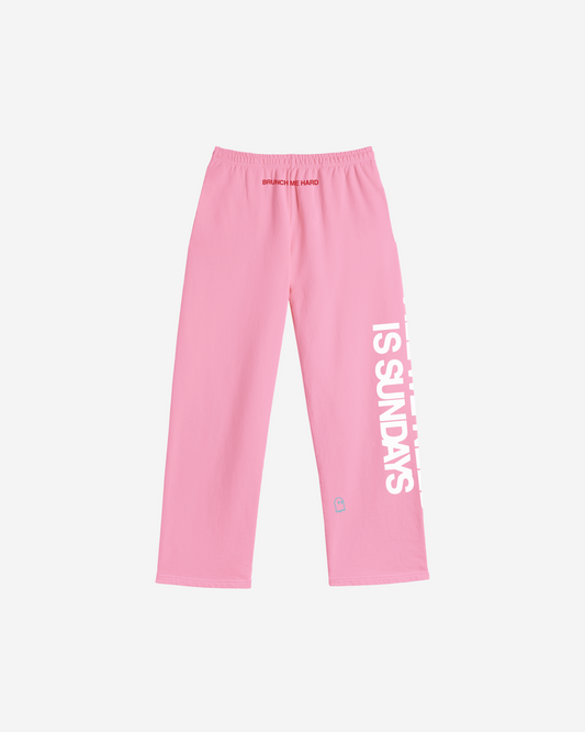 All You Need Is Sundays Wide Leg Sweatpants - Cupid Pink